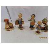 (5) vintage HUMMEL German Porcelain Figures
