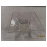 TIFFANY & CO Crystal Glass 4.25' Lined Sq Dish EXC