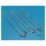 (3) Sterling Silver stranded 7' Bracelets 5g