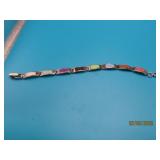 Sterling & 8stone Linked 7' Bracelet 1/4'wide 15g