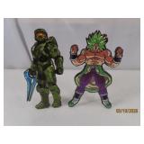 (2) Metal Figure Cutout DragonBall Halo 6' FIGPIN