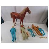 Lot (5pcs) c1970s JOHNNY WEST Action Figs Toys