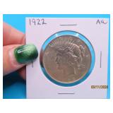 1922 US PEACE Silver Dollar Coin AU