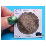 1890 cc Carson City Morgan Silver Dollar Coin