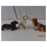 (3) c1950s Porcelain Dog Figurines 4'ish JAPAN