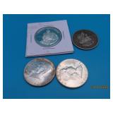 (4) asst US Silver Half Dollar Coins
