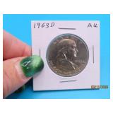 1963d Franklin US Silver Half Dollar Coin AU