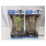 (2) boxed STAR WARS Funko Bobblehead YODA~C3PO