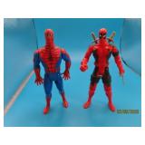 (2) c1990 DeadPool~Spiderman 5' Action Figures Toy