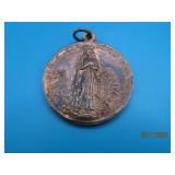Sterling Silver 1.25' vtg Religious Medallion 19g
