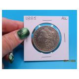 1885 Morgan Silver Dollar US Coin AU