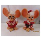 (2) vtg 1970 ROY DEL Mr&Mrs MOUSE Coin Banks 12'
