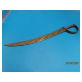 8.5' Brass vtg Mini Sword LetterOpener Type engrav