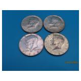 (4) 40% Silver 1965~1969asst Kennedy Half Dollars