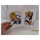 (2) Autographed 5'ish ANIME' Cartoon Drawings