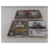 (4) PS3 Video Games: DJ HERO~Grand Theft Auto