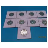 (9) 1953~1964 asst Silver US Quarters Coins