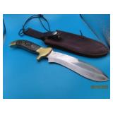 vtg heavy ForeignMark 11' Fixed Blade Knife +sheth