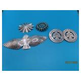 (4) early Pawn Southwest Pins EAGLE etc 2'~4.5'