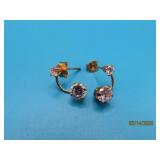 Sterling (goldtone) 2CZstone 1/2' Earrings