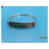 Sterling gold inlay 2.25' solid Bracelet 10.9g
