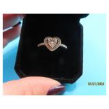 Sterling HEART Solitaire sz9 Ring 2.7g