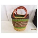multicolored handled 12'ish Woven African Basket