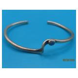 Pretty Sterling Turq Zfront 2 1/8' Bracelet 7.7g