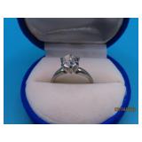 Sterling sz7.25 CZ SolitaireLook Ring 2.3g