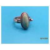 Sterling LIghtBlue Turq sz6.75 Ring 5.7g oval