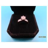 Sterling Solitaire CZ sz4 Ring EXC 4g