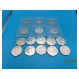 (16) 40% silver 1965~1969 Kennedy half Dollar Coin