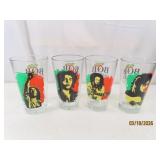 (4pc) BOB MARLEY Collector's (2011) Glass SET