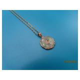 14kt Gold 18' Necklace Oriental Jade Pendant 3g