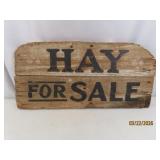 vintage 22x10 Wooden HAY FOR SALE Sign Decor