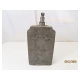 c1800s Oriental antique 6' Metal Flask embossed