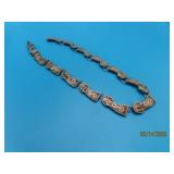 vintage TAXCO Sterling 14' StoneInlay Necklace 26g