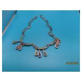 vtg Sterling Taxaco 16' Turq Inlay Necklace 72.5g