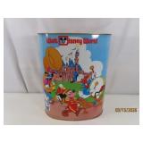 c1970s/80s WALT DISNEY 13' Metal Trash Can NICE
