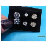 (3) Sterling Stud Type Earring SETS 1/4'~1/2' 5g