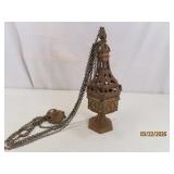 Antique 12' Metal Hanging Candle Lamp CastleType