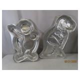 (2) WiLTON Barney~Dinosaur 16'ish Cake Pans alum