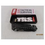 New TACTICAL SURVIVAL 325s 5' BeltClip Knife 1of4