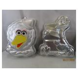 (2) vtg WiLTON alum BIG BIRD Figure Cake Pans