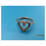 14kt Yellow Gold OpenHeart sz5.75 Ring dia 2.35g