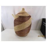 lidded 13'x19'ish Handwoven African Basket EXC