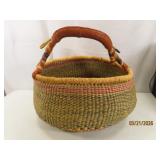 handwoved/dyed 15'ish African Handled Basket