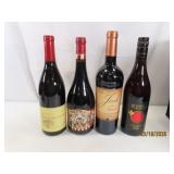 (4) bottles asst Red Wine Booze 2020s sealed