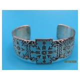 D REEVES Pawn Sterling SouthWest Bracelet 54g