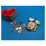 MICKEY MOUSE 'Wendy Gell' Pin + Earrings goldtone